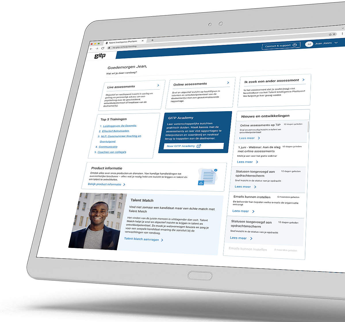 Website mockup tip landingpage
